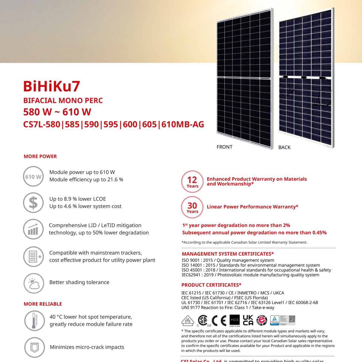 Canadian Solar BiHiKu7 CS7L-600MB-AG